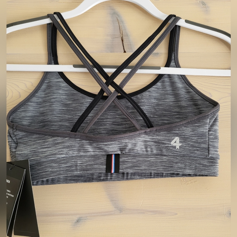 NWT FourLaps Vitality Sports Bra Charcoal Space Dye size S - Picture 2 of 7